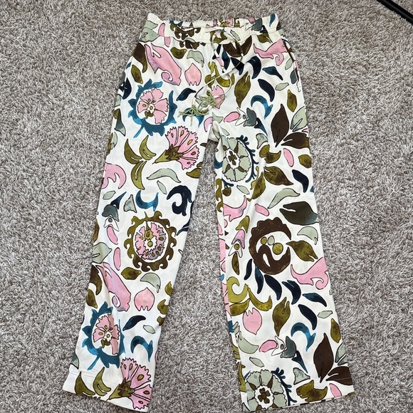 Joie Pants - Joie Wide Leg Stretch Pants Floral Pink Green Blue size Small